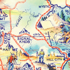 Vintage Black Hills Map, South Dakota 1940