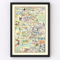 Vintage Black Hills Map, South Dakota 1940