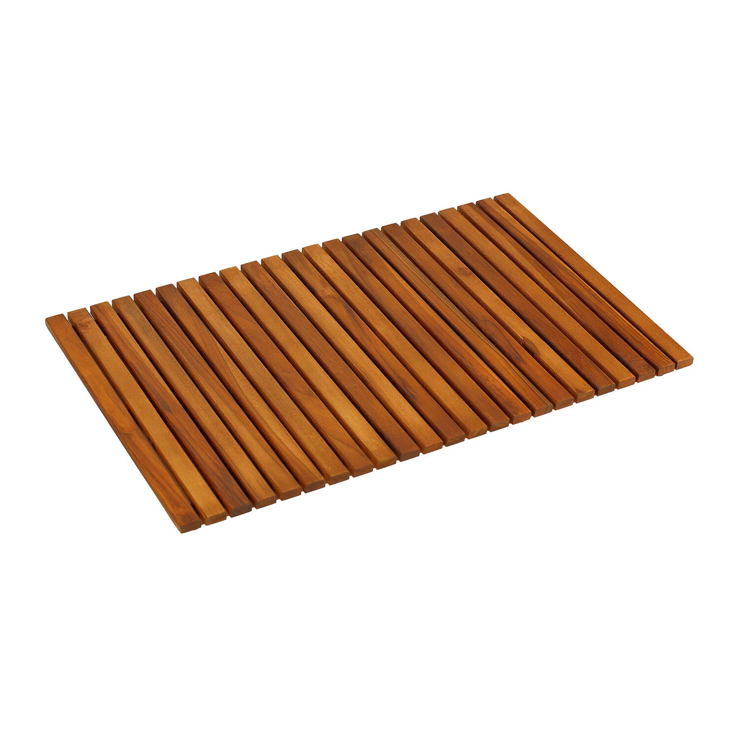 Nori Shower, Spa, Door Mat in Solid Teak Wood and Oiled Finish // 31.5" x 19.5"