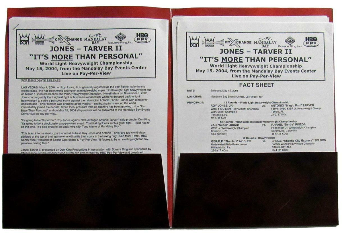 2004 Light Heavyweight Championship Boxing Jones vs. Tarver II Press Kit 167431