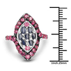 1.77 Carat Genuine Blue Sapphire and Ruby .925 Sterling Silver Ring