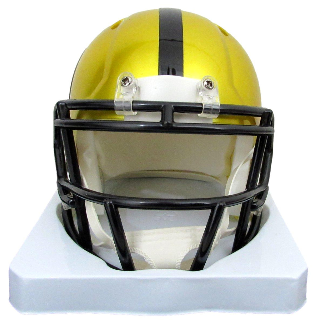Jack Ham HOF Signed/Inscr Gold Flash Mini Helmet Steelers Becket Witness 192374