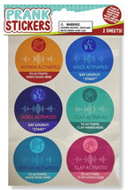 12pc Sound & Motion Activated Prank Stickers – Ultimate Gag Gift for Pranksters 🤪