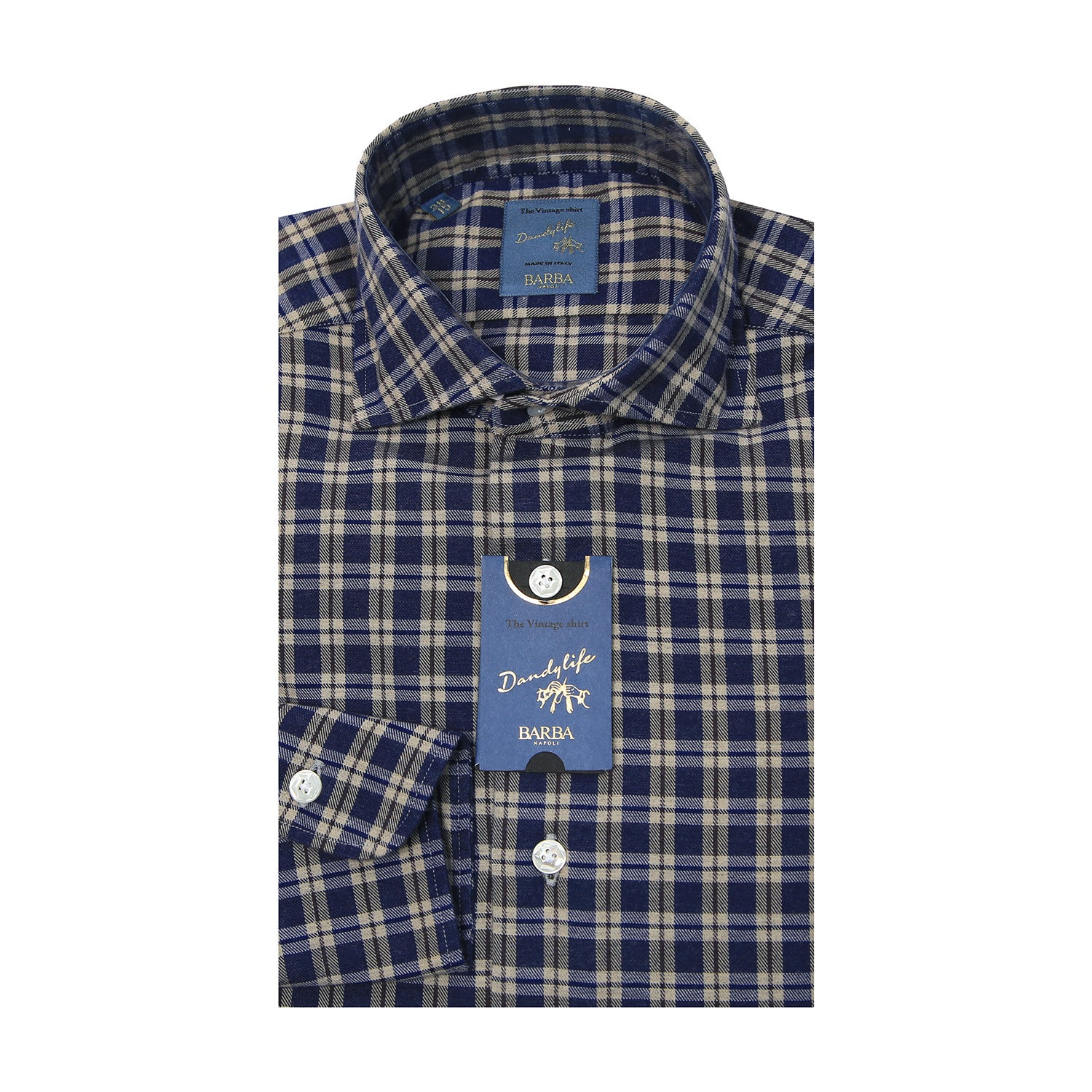 Dandy Life Flannel Checkered Shirt // Blue + Brown