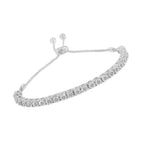 10K Yellow Gold over .925 Sterling Silver 1/4 Cttw Miracle-Set Diamond 4â€-10â€ Adjustable Bolo Tennis Bracelet (I-J Color, I3 Clarity)