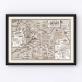 Vintage Map of Sequoia National Park & General Grant National Park 1937