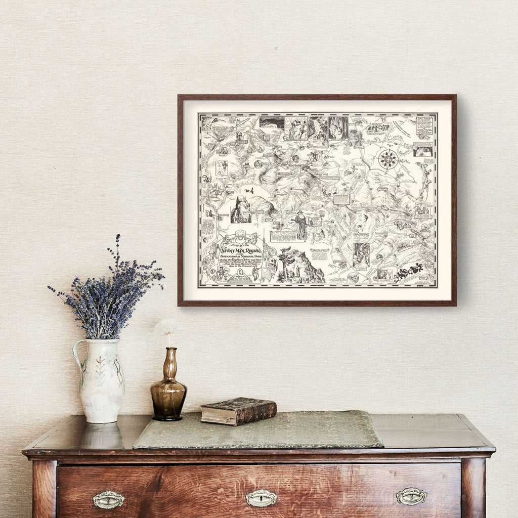 Vintage Map of Stony Man in Shenandoah National Park 1935