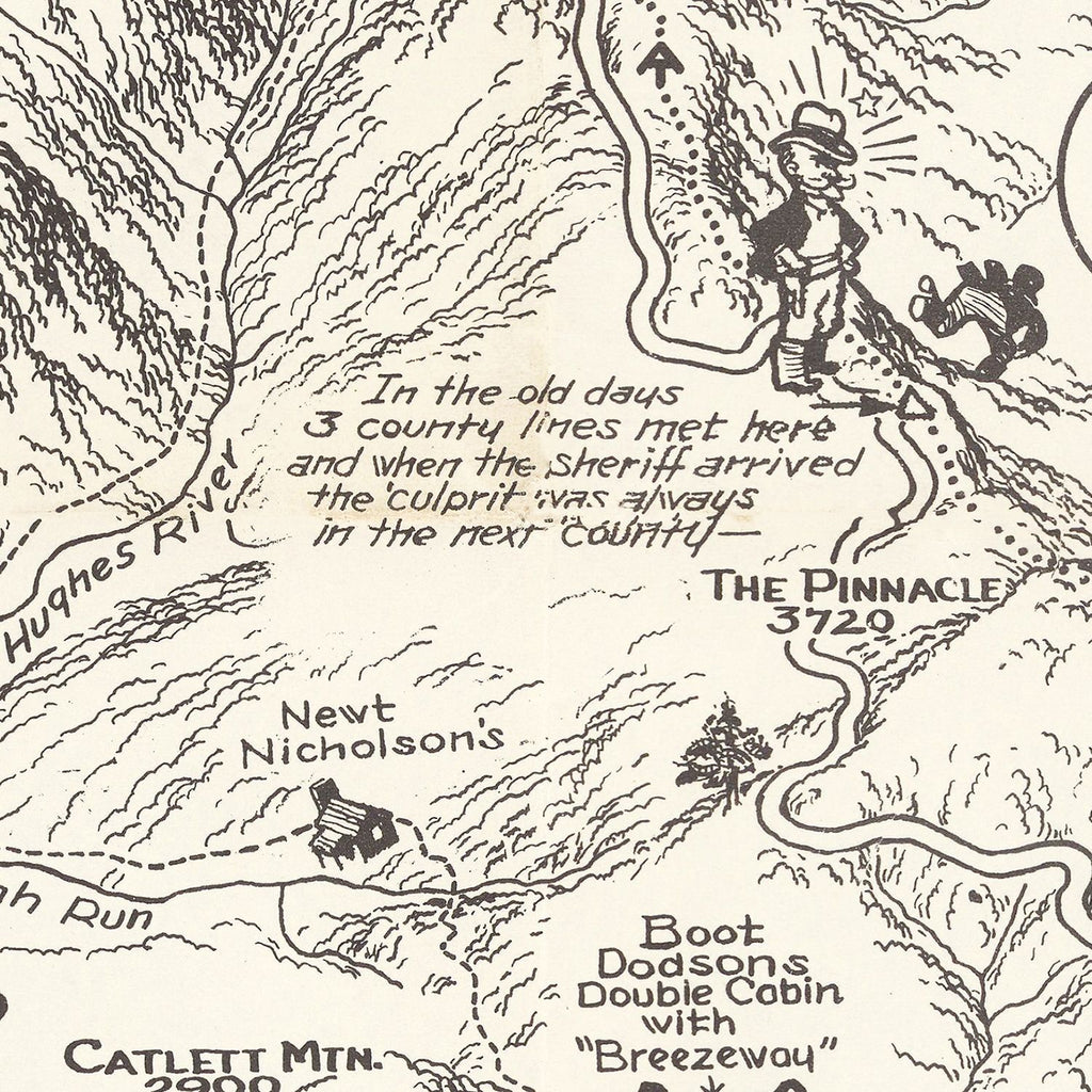 Vintage Map of Stony Man in Shenandoah National Park 1935