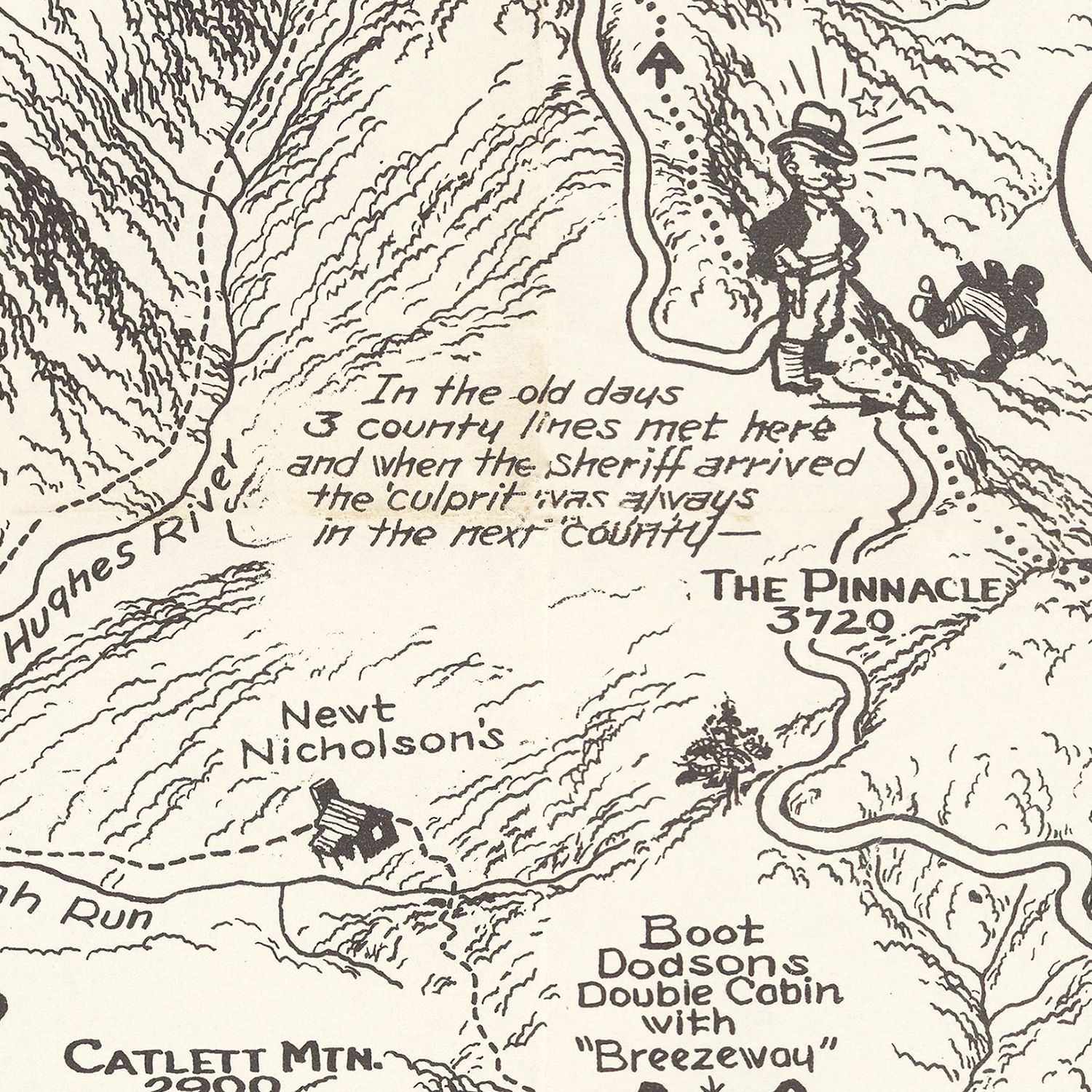 Vintage Map of Stony Man in Shenandoah National Park 1935