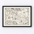 Vintage Map of Stony Man in Shenandoah National Park 1935