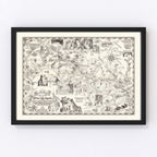Vintage Map of Stony Man in Shenandoah National Park 1935