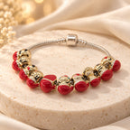 Christmas Red Hat Character Charm Bracelet – Festive Holiday Gift for Her