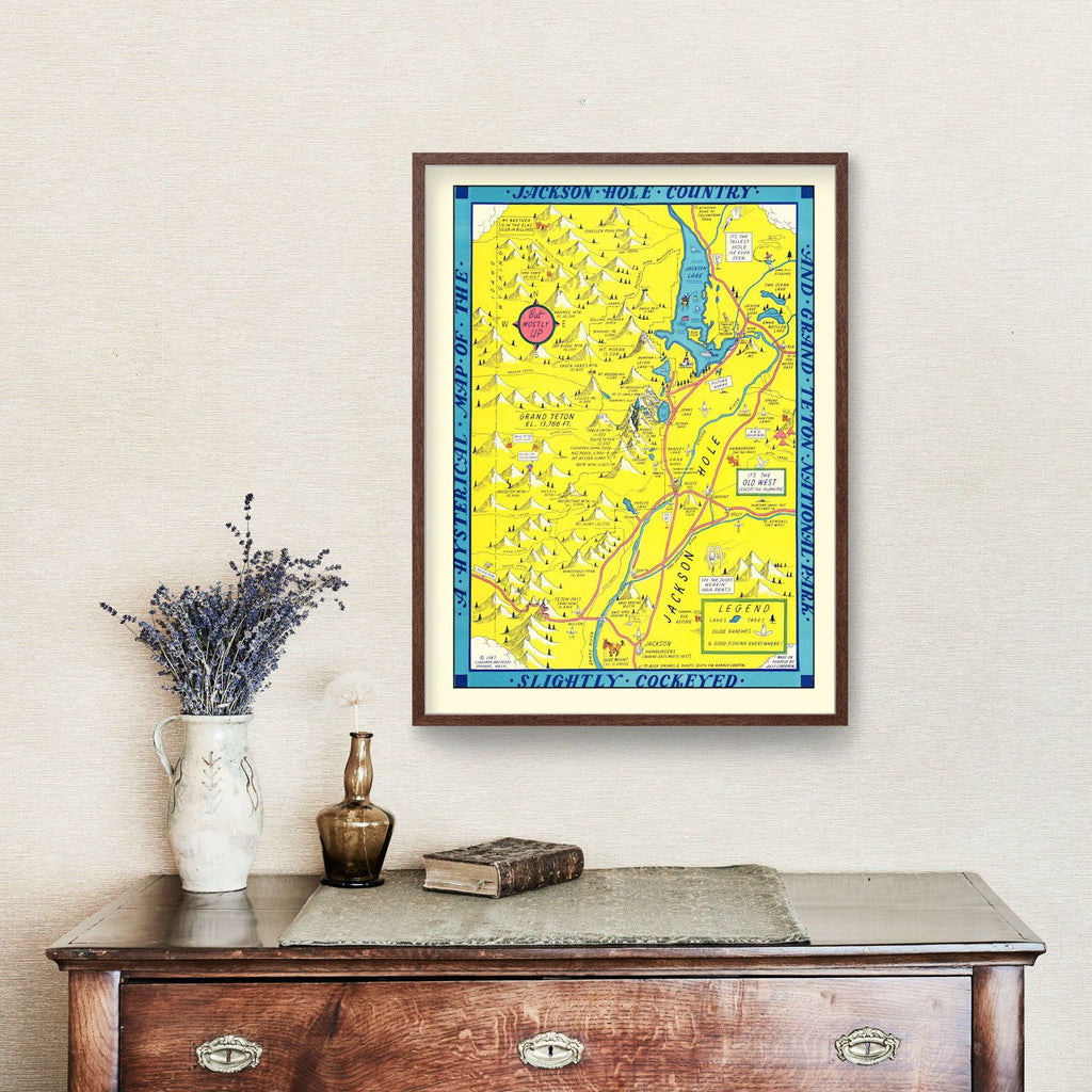 Vintage Map of Jackson Hole & Grand Teton National Park 1947
