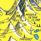 Vintage Map of Jackson Hole & Grand Teton National Park 1947