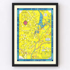 Vintage Map of Jackson Hole & Grand Teton National Park 1947