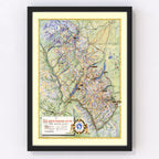 Vintage Map of Glacier National Park 1939