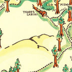 Vintage Map of Sequoia National Park 1954
