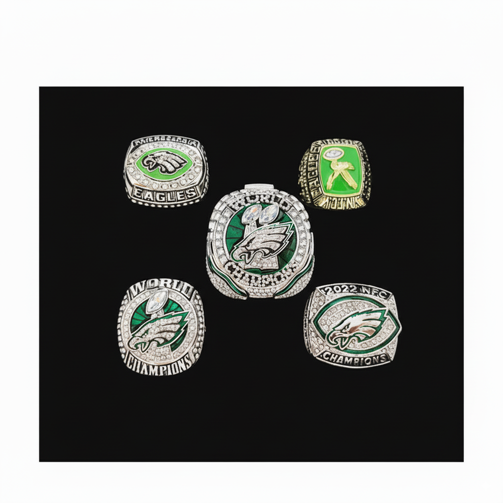 Philadelphia Eagles Championship Ring Set – 5pcs Super Bowl Replica Collectible Set