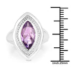 2.00 Carat Genuine Amethyst .925 Sterling Silver Ring