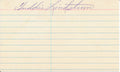 Freddie Lindstrom HOF New York Giants Signed/Autographed 3x5 Index Card 163943