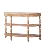Handcrafted Console Table With Hand Woven Trim - Natural