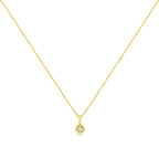 14K Yellow Gold Plated .925 Sterling Silver 1/2 Cttw Brilliant Round Cut Diamond Solitaire Milgrain 18" Pendant Necklace (K-L Color, I2-I3 Clarity)
