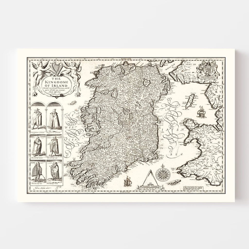Vintage Map of Ireland 1676