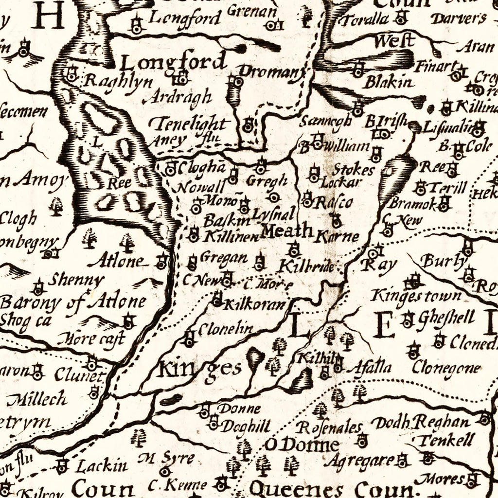 Vintage Map of Ireland 1676