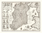 Vintage Map of Ireland 1676