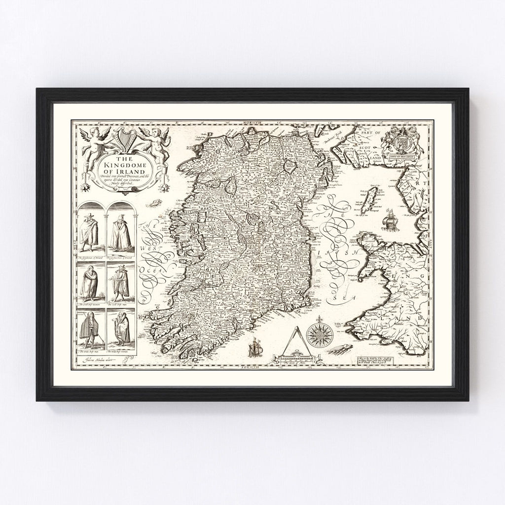 Vintage Map of Ireland 1676