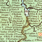 Erin's First Families Map of Ireland 1946