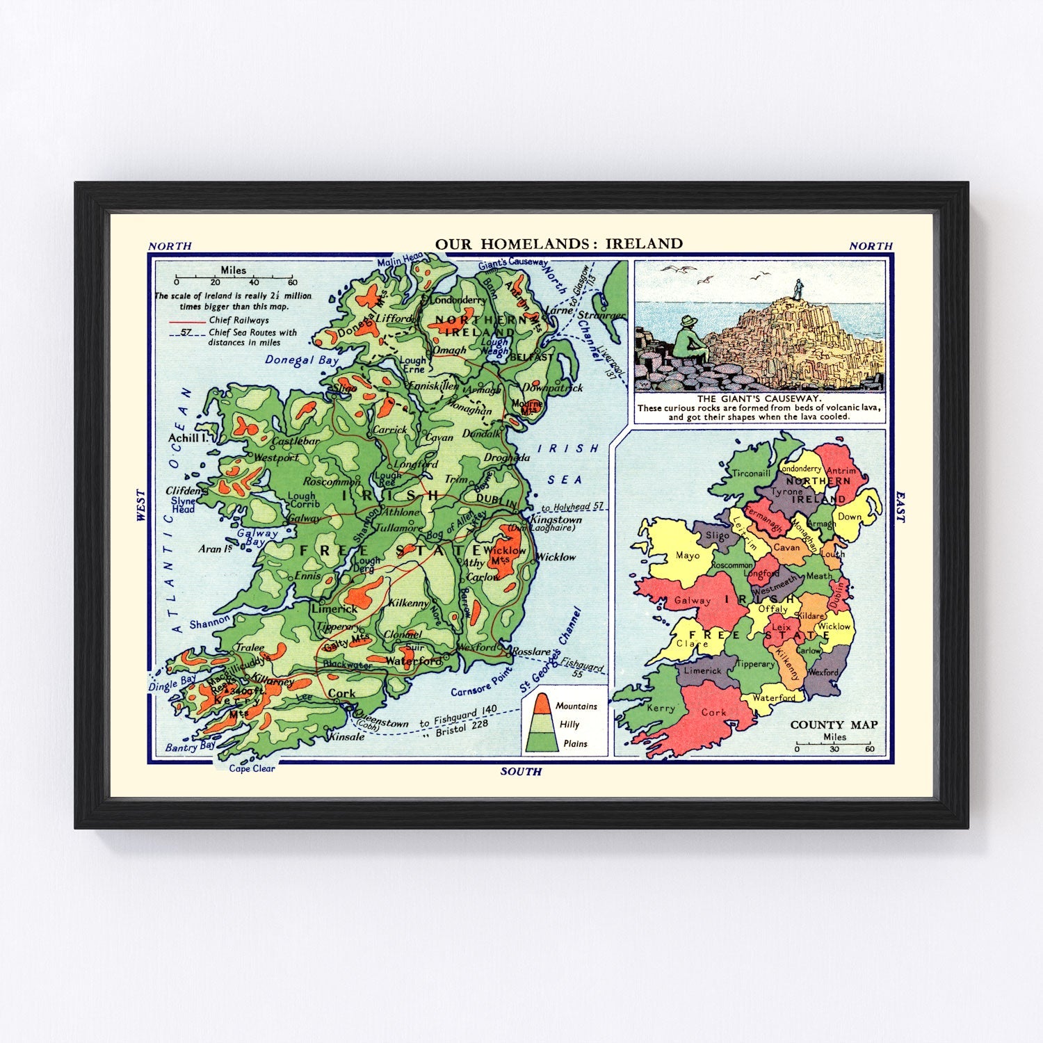 Our Homelands: Ireland Vintage Map 1935