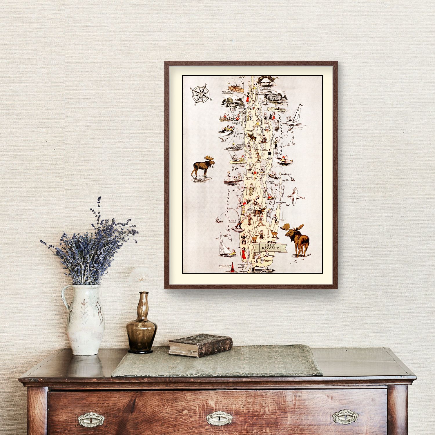 Vintage Map of Isle Royale National Park 1936