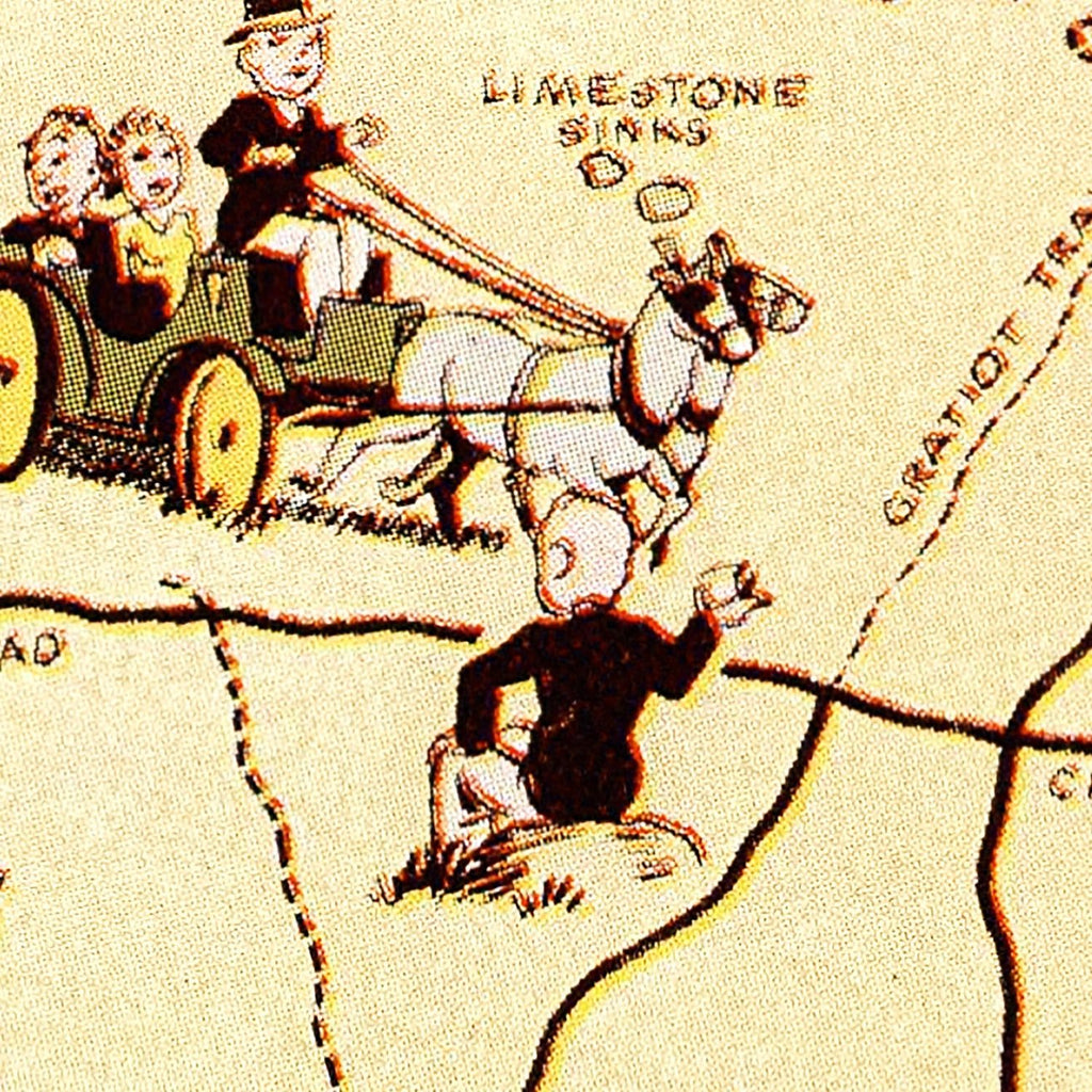Vintage Map of Mackinack Island, MI 1936