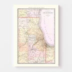 Vintage Map of Chicago Railroad Lines 1912