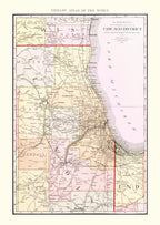 Vintage Map of Chicago Railroad Lines 1912