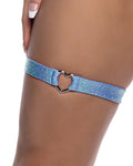 Shimmer Garter with Heart Shaped Hardware
