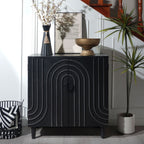 2 Door Storage Cabinet With Adjustable Shelf - Black