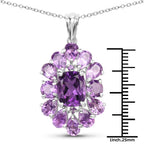 7.24 Carat Genuine Amethyst .925 Sterling Silver Pendant