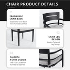 Outdoor Patio Dining Chairs, Tapered Feet (Set of 4) - Ember Black