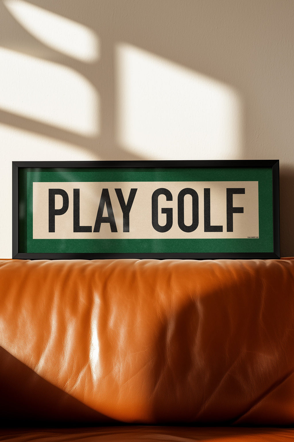 Framed Play Golf Art Scroll Sign