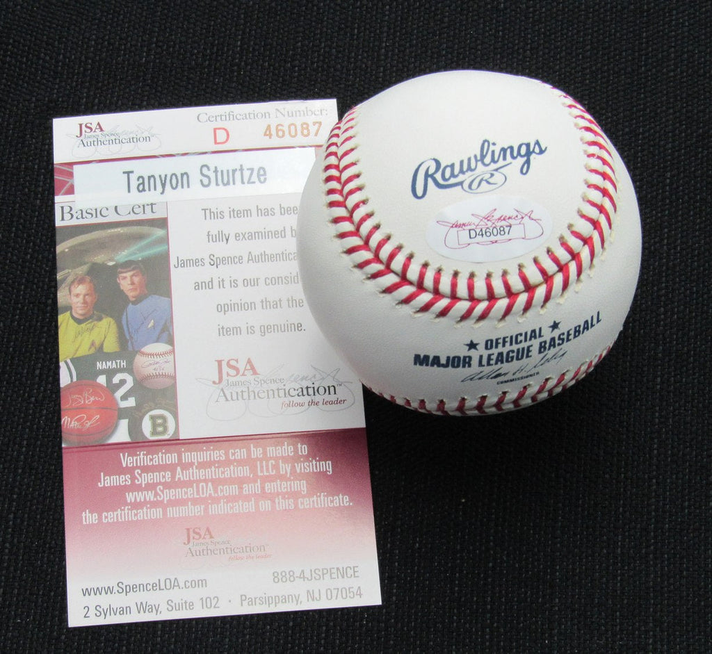 Tanyon  Sturtze Signed/Auto Yankees 100th OML Baseball JSA Inscr  186855