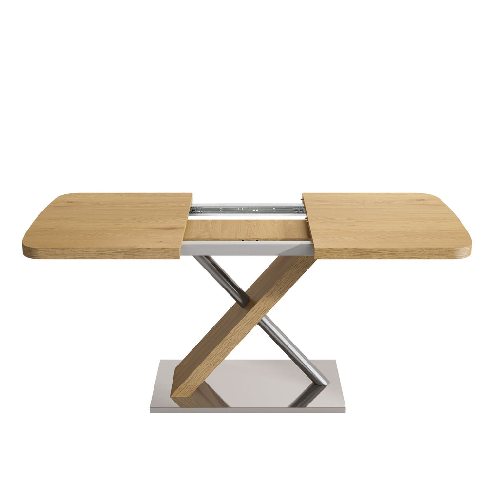Retractable Square Dining Table, Seating 4 - 6 People - Natural