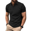 Waffle Textured Short Sleeve Polo // Black