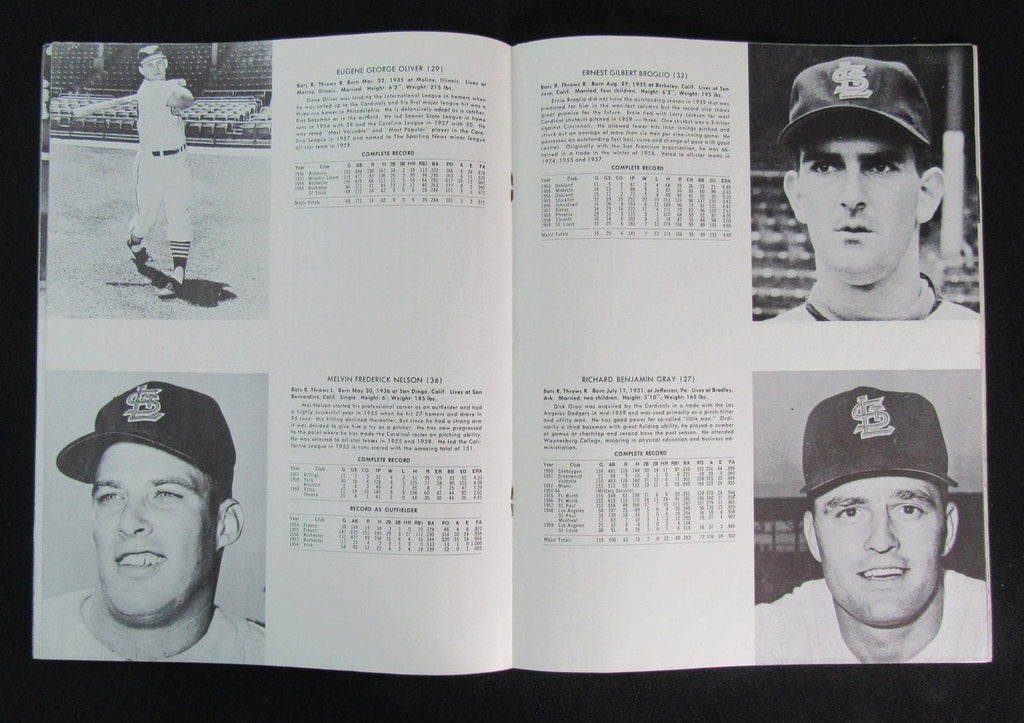 1960 St. Louis Cardinals Baseball Official Yearbook