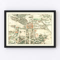 Vintage Map of Stanford University 1934