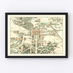 Vintage Map of Stanford University 1934