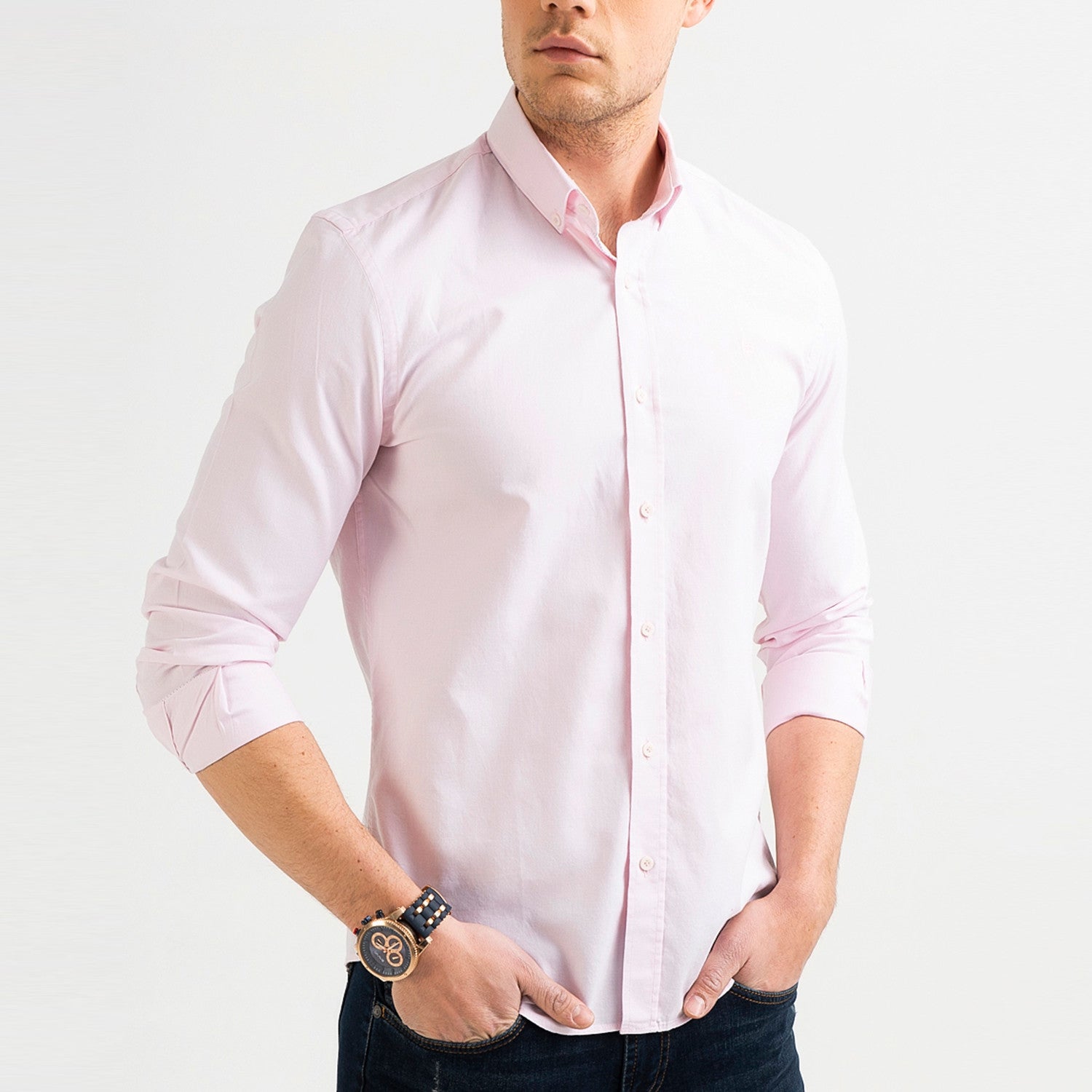 Nora Button Down Shirt // Light Pink