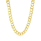 7.0mm 14k Yellow Gold Solid Curb Chain