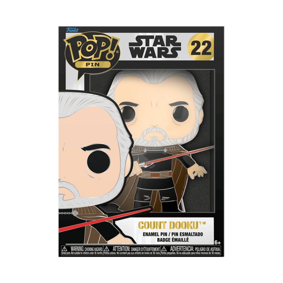 Funko Pop Pin Star Wars: Count Dooku 4-Inch Enamel Pin #22